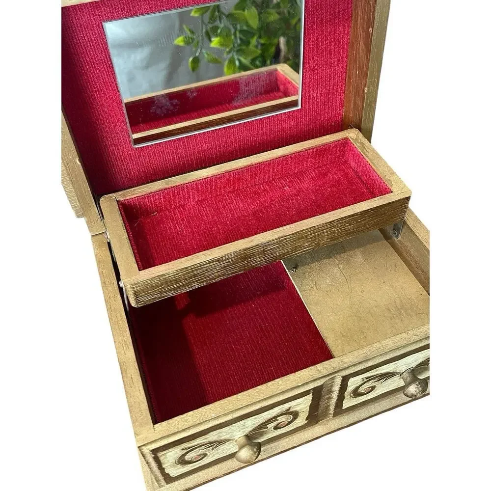 Vintage Mele Florentine Style Jewelry Box 1960s Gold Gilted Jewelry Storage